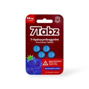 7Tabz 7-Hydroxymitragynine Max Potency Kratom Tablets Blue Razz 65mg Per Tablet